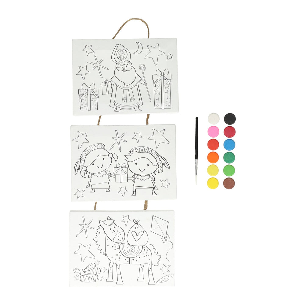 Wins holland canvas collage sinterklaas verfset, 3st.