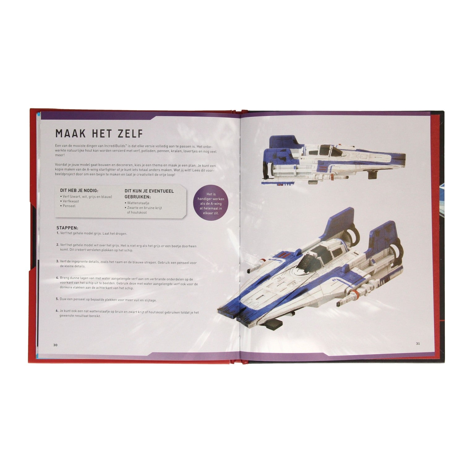 Wint holland star wars a-wing deluxe boek met houten bouwmodel