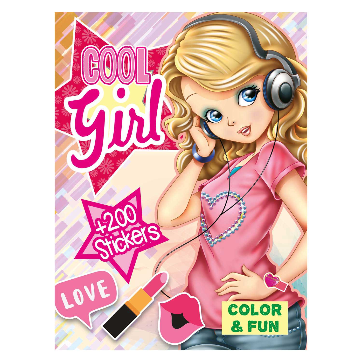 Boek specials nederland bv color fun girls kleurboek met 200 stickers