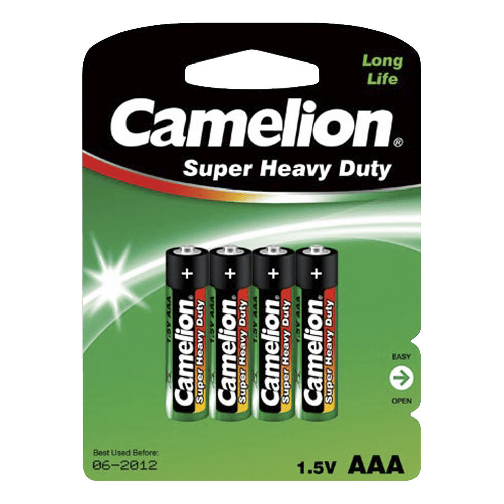Piles Camelion AAA zinc-carbone, 4 pièces (emballage suspendu)