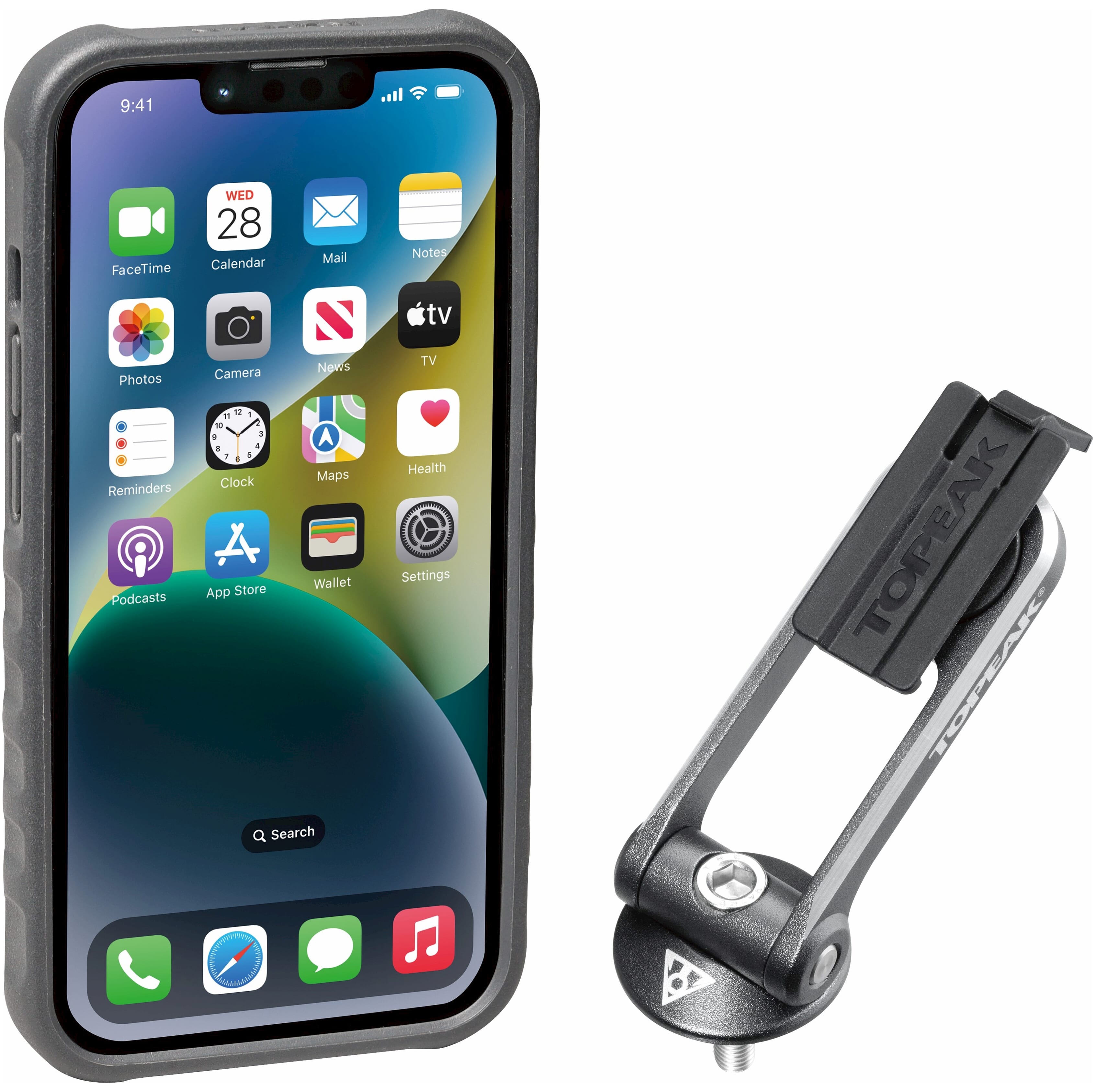 Topeak RideCase iPhone 14 incl. beschermhoes bevestiging