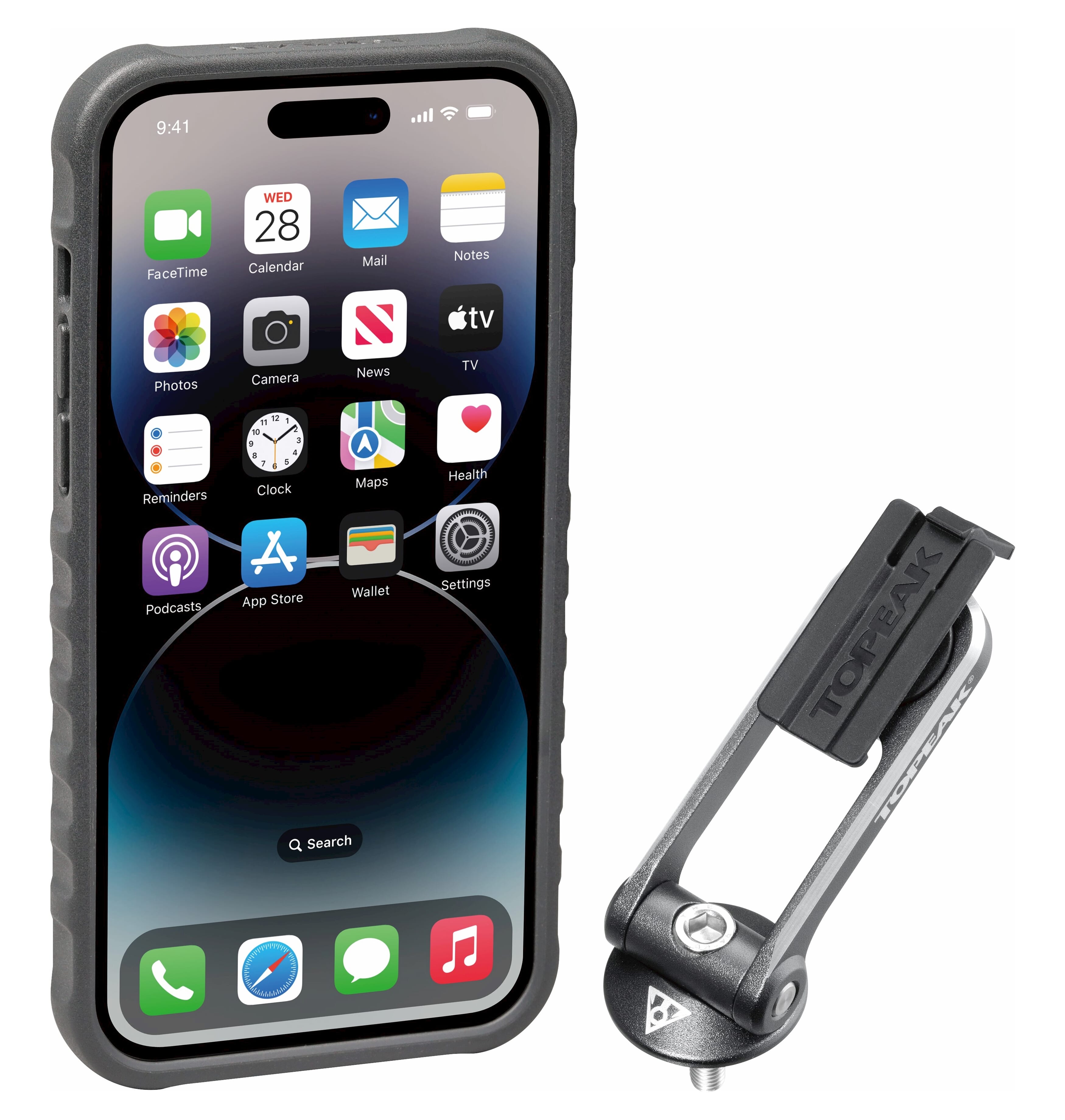 Topeak RideCase iPhone 14 Max incl. beschermhoes bevestiging