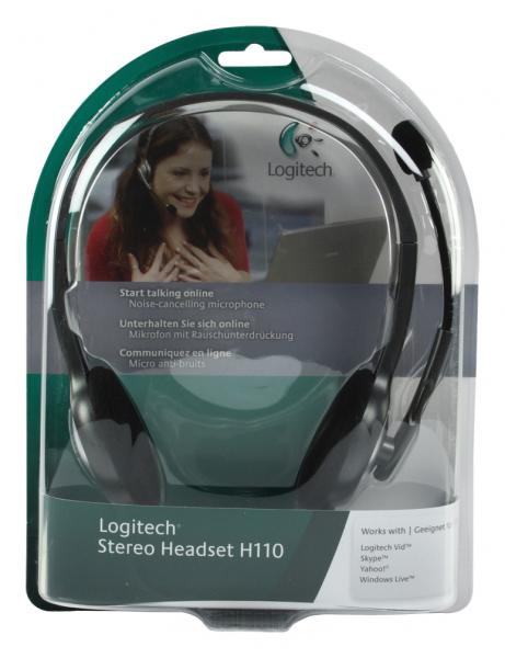 Logitech 981-000271 h110 stereoheadset [3,5 mm, microfoon, binaural, zwart]
