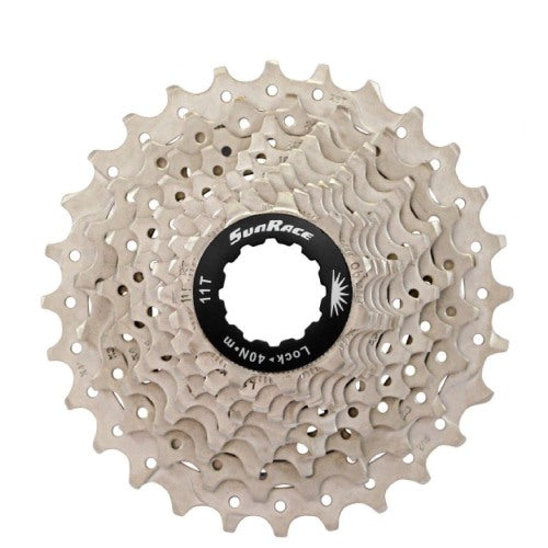 SunRace cassette 10 versnellingen 11-28t. csrs0 zilver alu spider