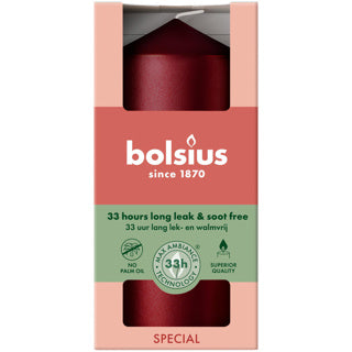 Bolsius stompkaars 120 58 metallic red | 6 stuks
