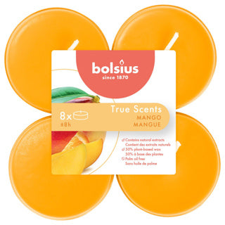 Bolsius maxilichten ware geuren mango 8 stuks 8 uur