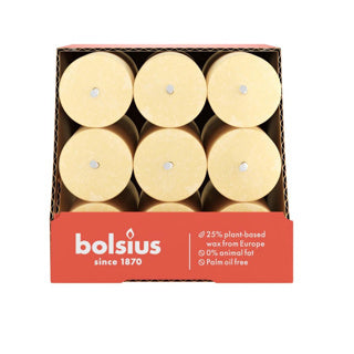 Bolsius dinerkaars rustiek haverbeige