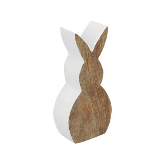 Figuur haas hout wit 18 cm | 24 stuks