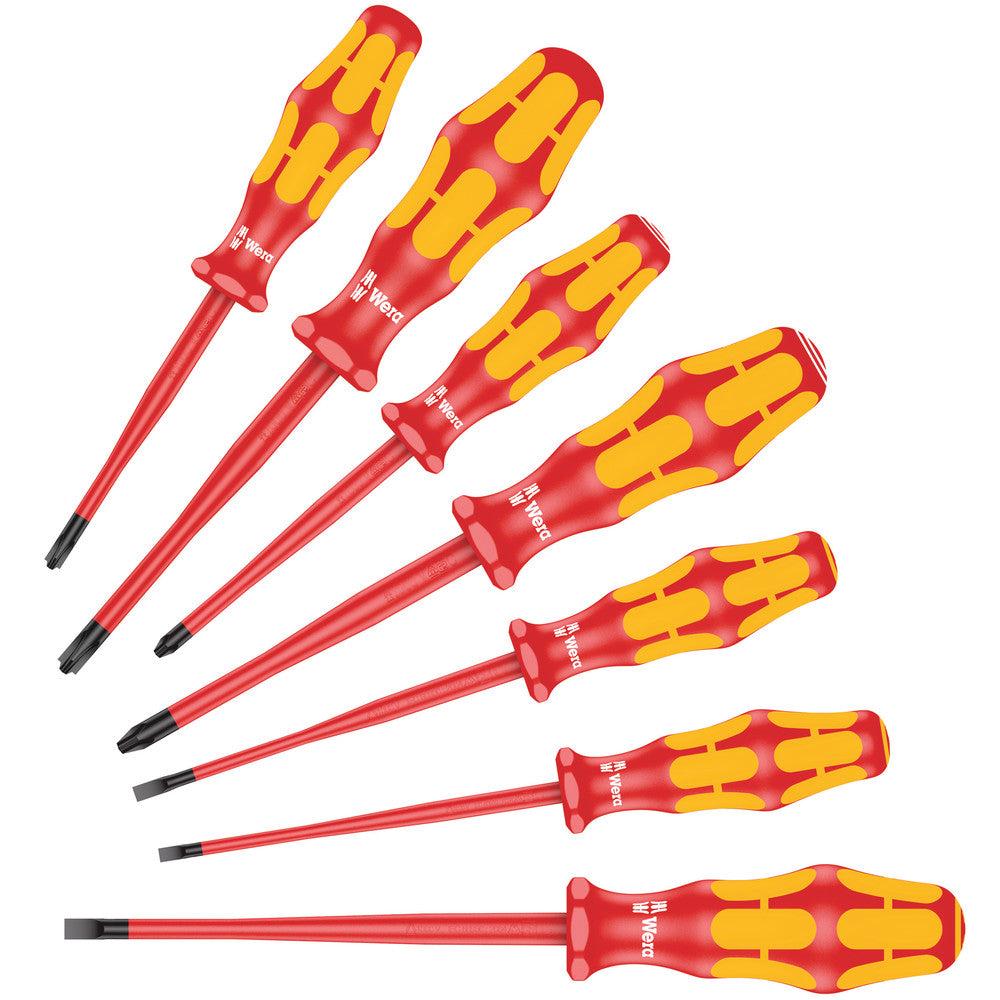 Wera 160 iss 7 schroevendraaierset kraftform plus serie 100 (rood geel, 7-delig)