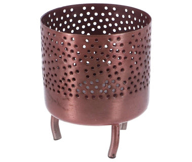 Gifts amsterdam metalen theelichthouder luca 10x8 cm koper