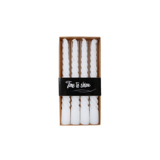 No brand tafelkaars twist wit 4uur 4stuks 2,2x2,2x19cm | 12 stuks