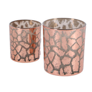 Diversen pmtd windlicht desiree giraffeprint roze 10 cm