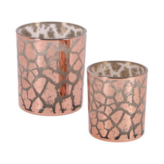 Diversen pmtd windlicht desiree giraffeprint roze 8 cm