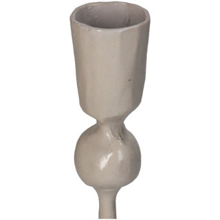 Kandelaar ijzer beige 8x8x30cm
