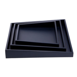 Senza asymmetrische houten dienbladen 3 stuks blauw