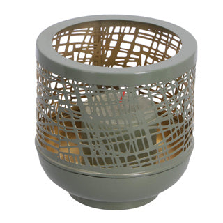 No brand windlicht heidi s groen goud metaal 14x14x14cm | 2 stuks