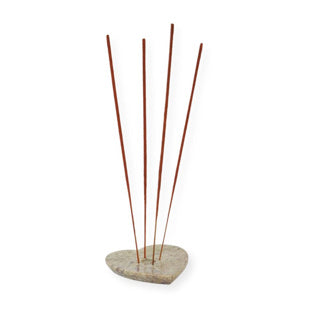 No brand wierookhouder speksteen hart 10,5 cm | 12 stuks
