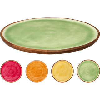 Onderbord mangohout dia 30cm 4 assortiment | 2 stuks