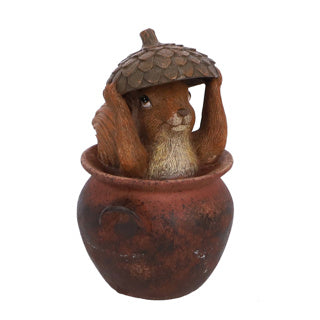 Sculptuur eekhoorn bruin 2 assorti 11,5x10,3x17cm