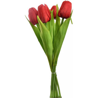 Tulp boeket 7 stuks 35 cm rood