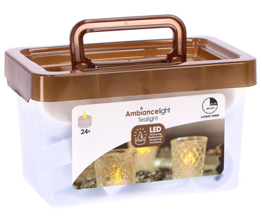 Theelicht led 24 stuks met timer | 2 stuks