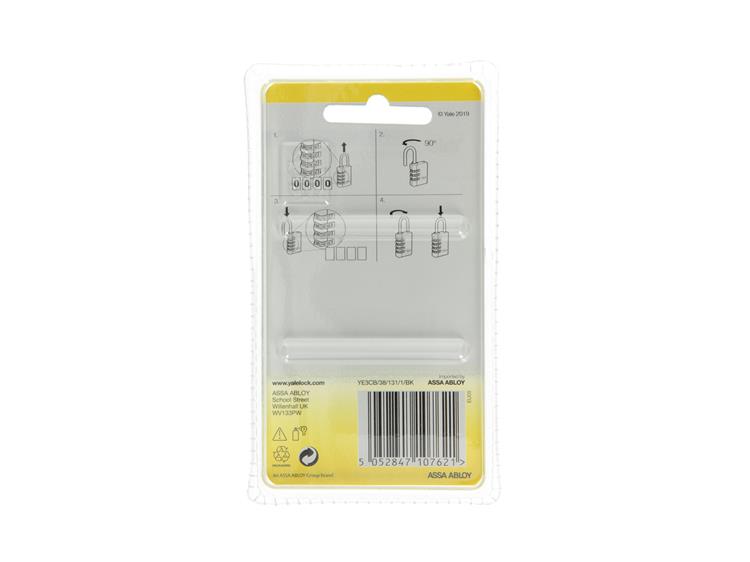 Yale 1065059 - hangslot 38mm alu zwart std | 6 stuks