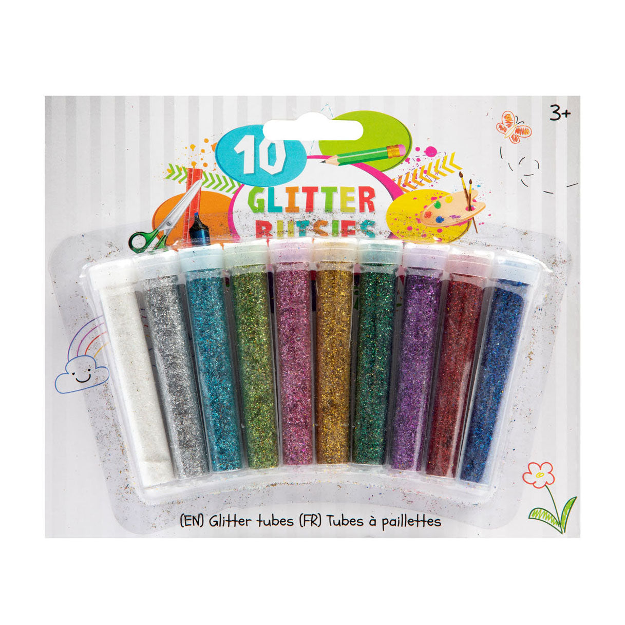 Glitters in tube, 10st.