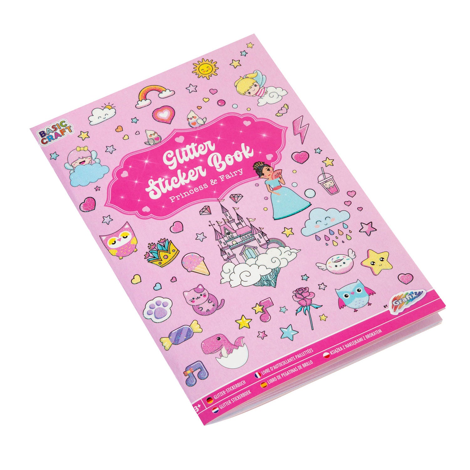 Creatieve knutselgroep glitter stickerboek a5 - roze