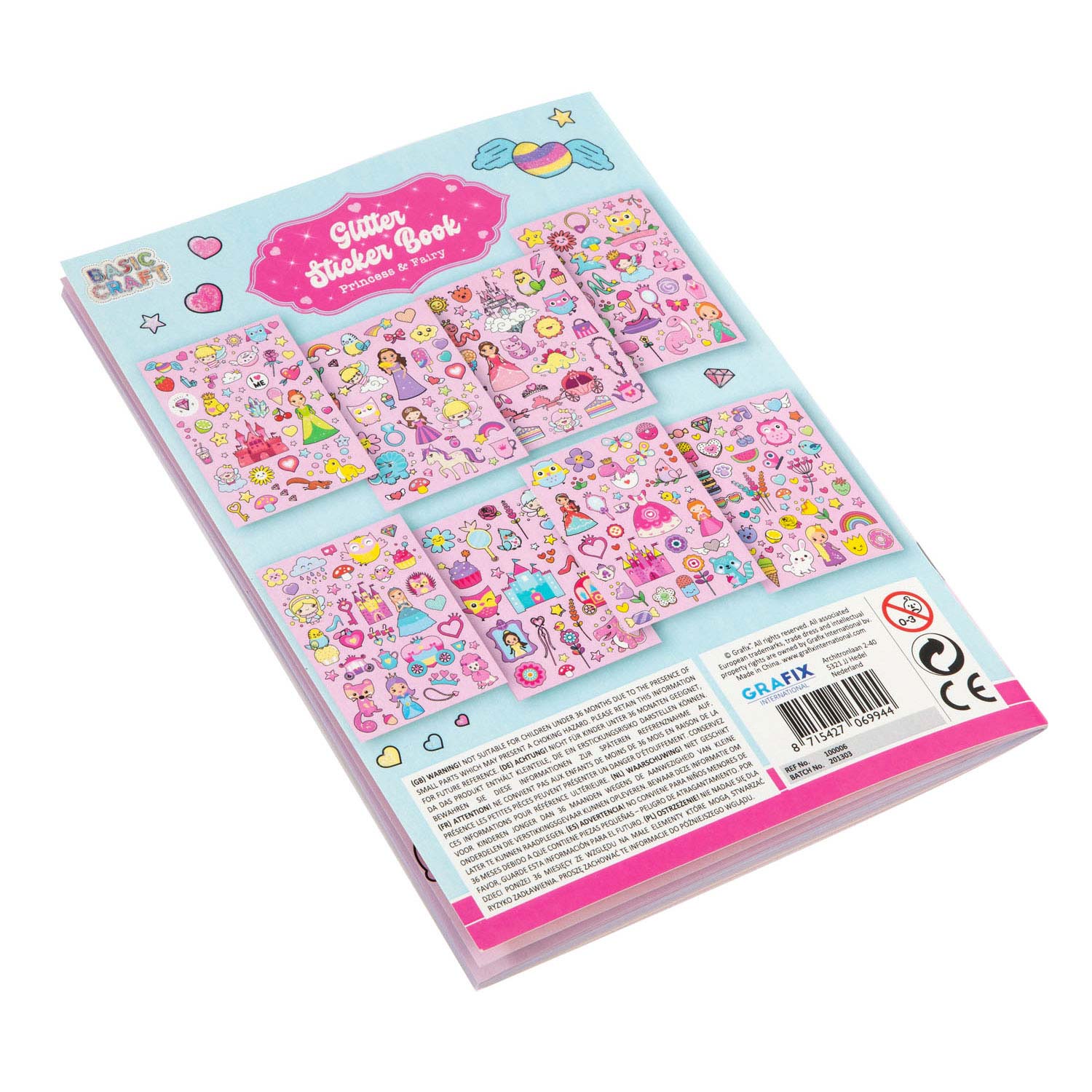 Creatieve knutselgroep glitter stickerboek a5 - roze