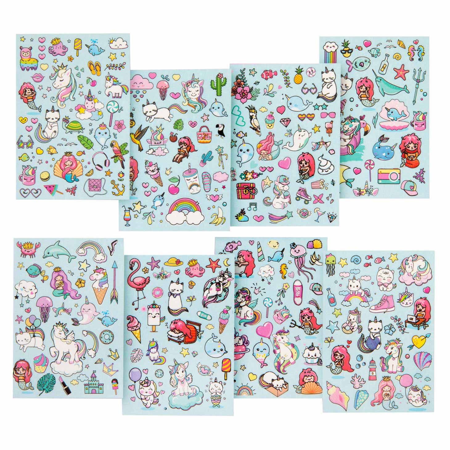 Creatieve knutselgroep stickerboek glitter a5 8 pagina's assorti