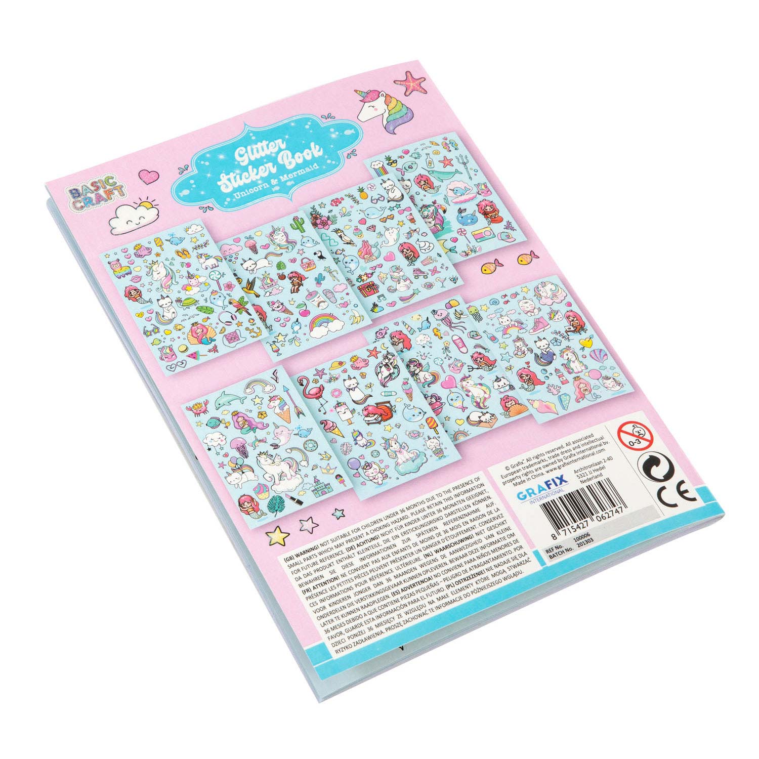 Moxy glitter stickerboek a5 8 vellen 2 assort