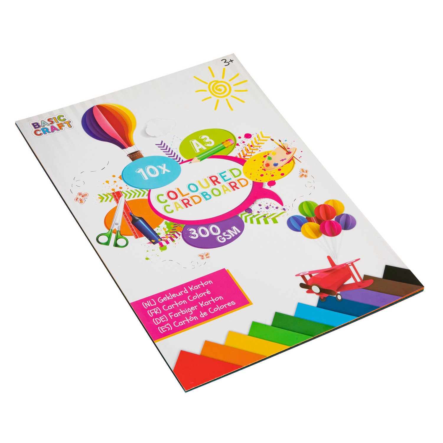 Creative hobbygroep gekleurd karton a3 10 zijdig, 300 gsm