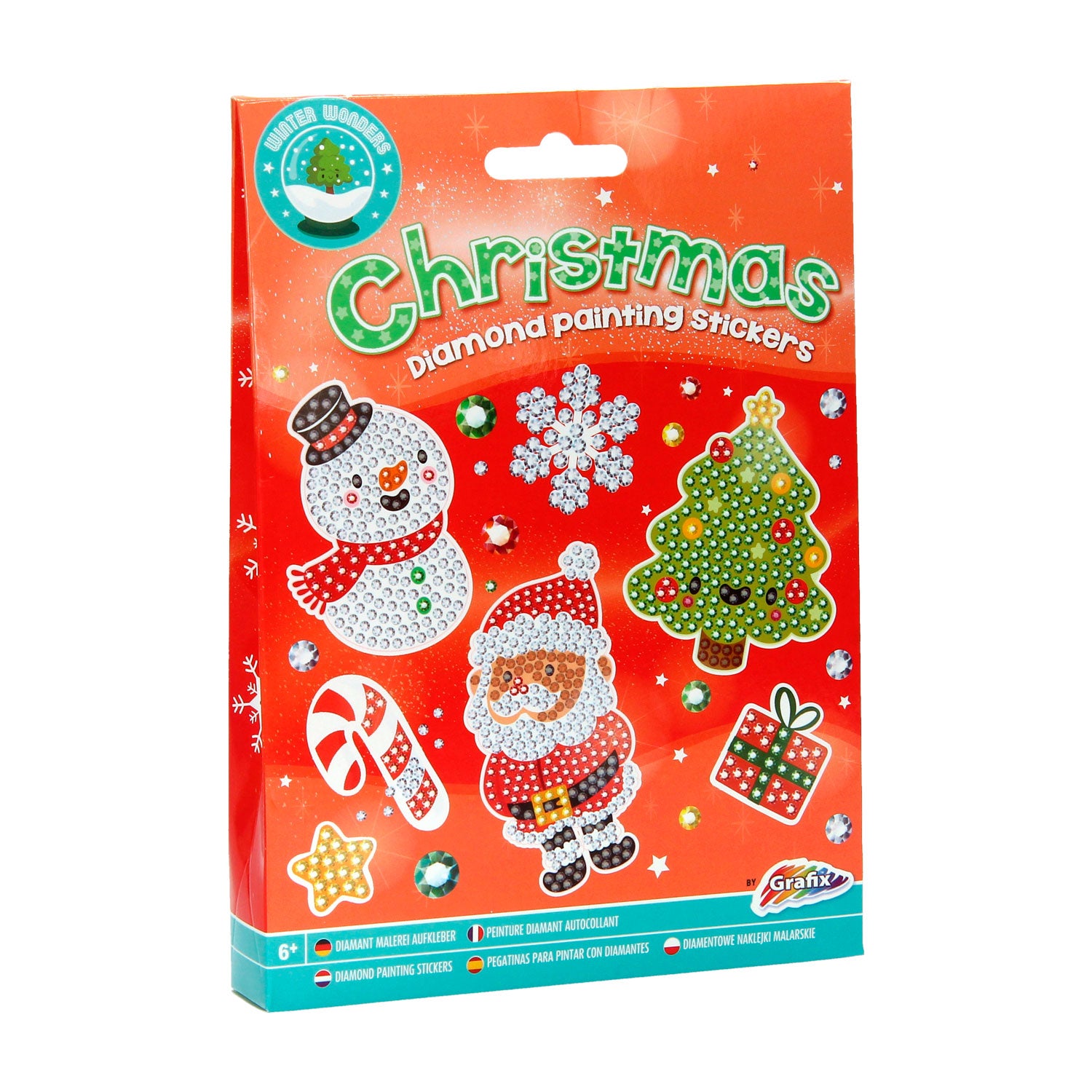 Creatieve knutselgroep kerst diamant schilderij stickers, 12st.