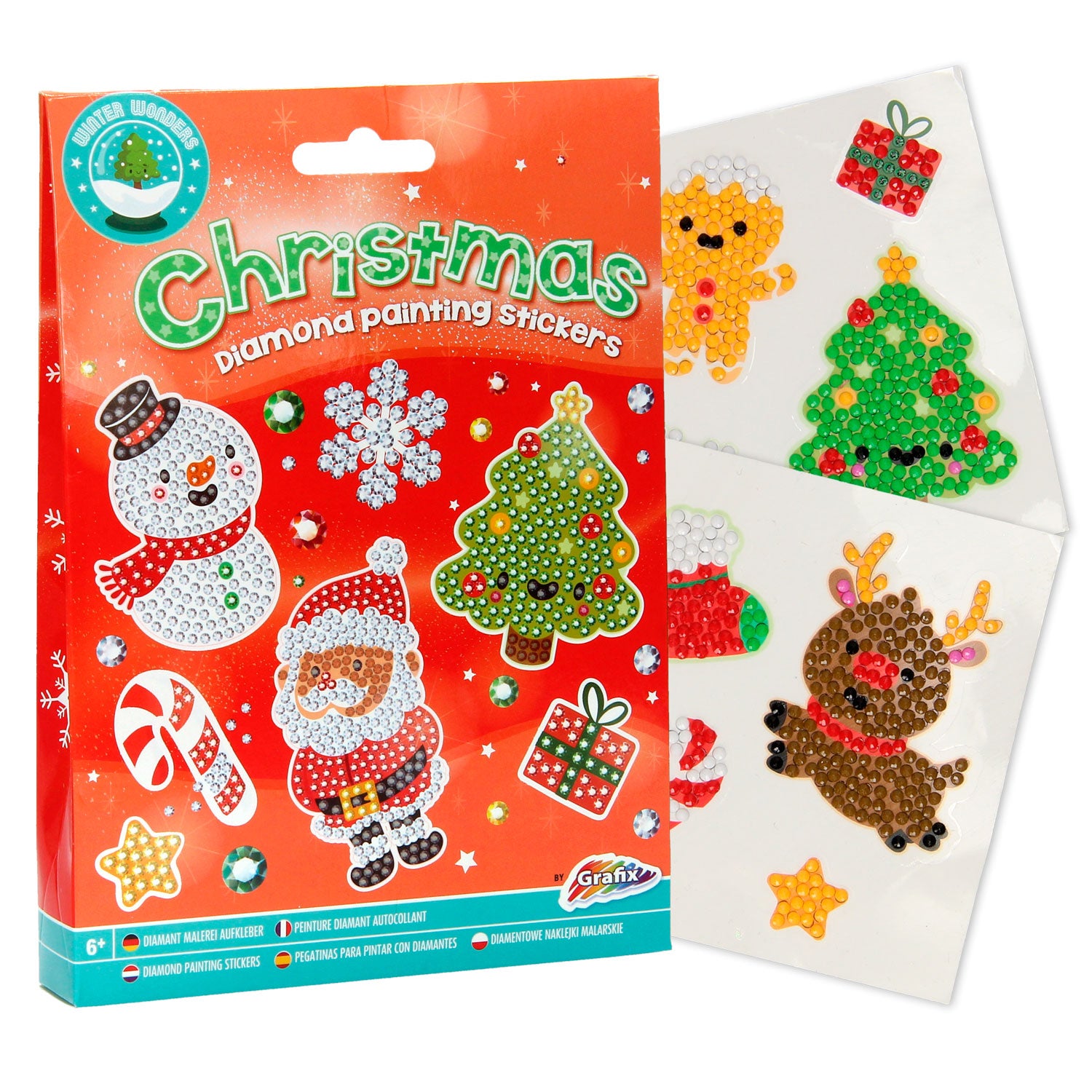 Creatieve knutselgroep kerst diamant schilderij stickers, 12st.