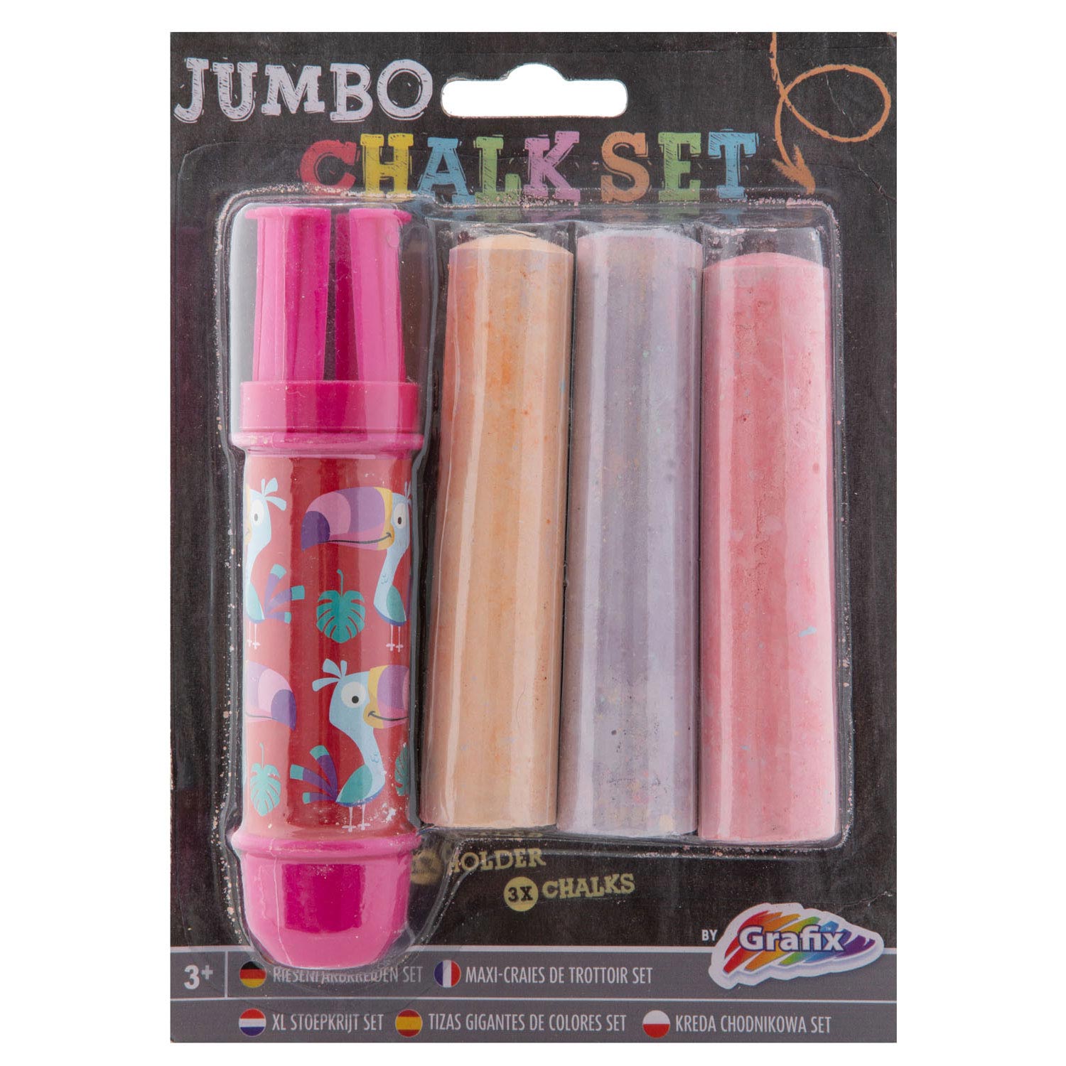 Creatieve ambachtsgroep jumbo krijthouder + krijt, 3st.