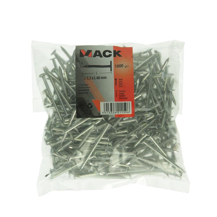 Mack 1020068 - schalienagel verzinkt 1000 gr 3,5 x 60 mm | 10 stuks
