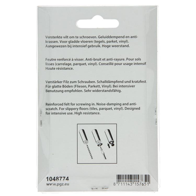 Mack 1048774 - versterkte vilt + schroef bruin ø 70 mm 4 st pcs | 6 stuks