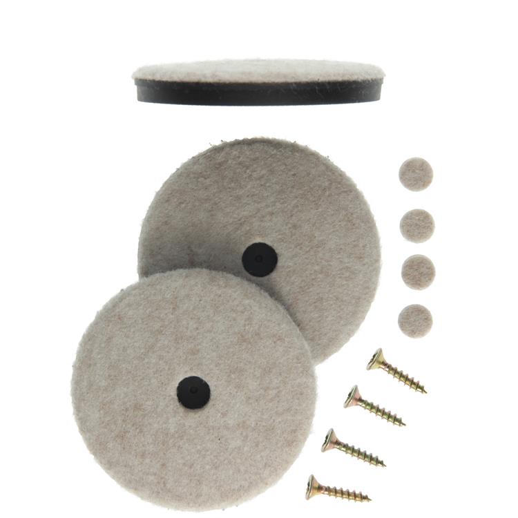 Mack 1048774 - versterkte vilt + schroef bruin ø 70 mm 4 st pcs | 6 stuks