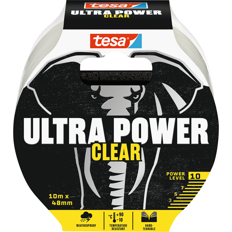 Tesa 1067550 - ultra power reparatietape 10 meter 48 mm transparant | 3 stuks