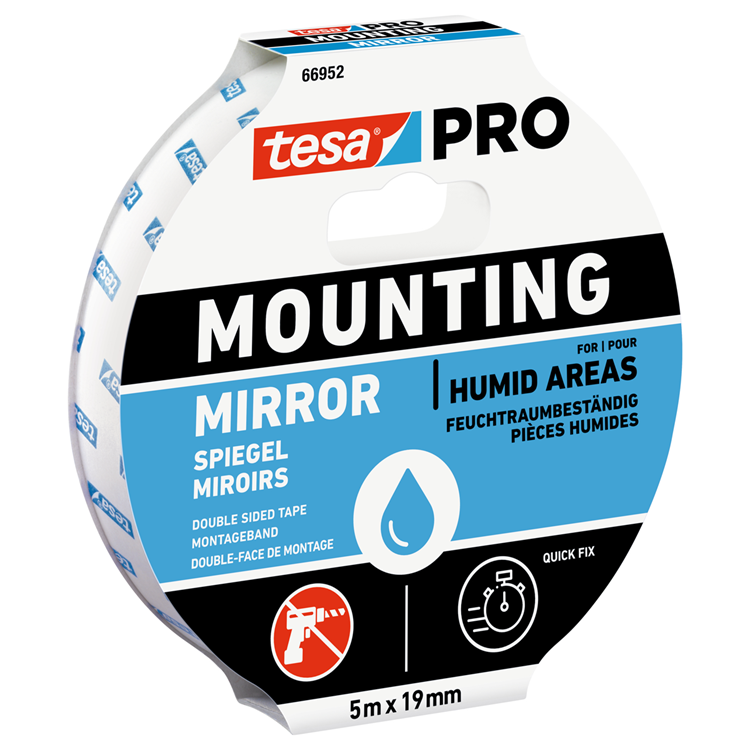 Tesa professional 1067941 - tesa mounting pro spiegel mont 5m x19 mm wit | 16 stuks
