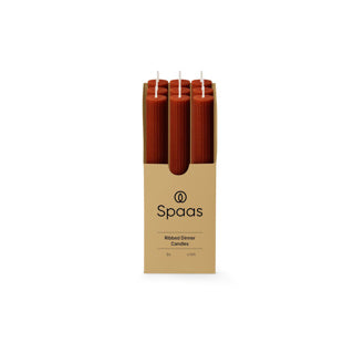 Spaas ribbed diner kaars 10 uur - bordeaux | 9 stuks