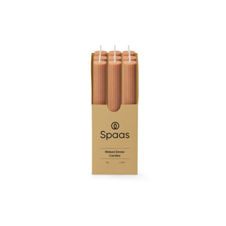 Spaas ribbed diner kaars 10 uur - beige | 9 stuks