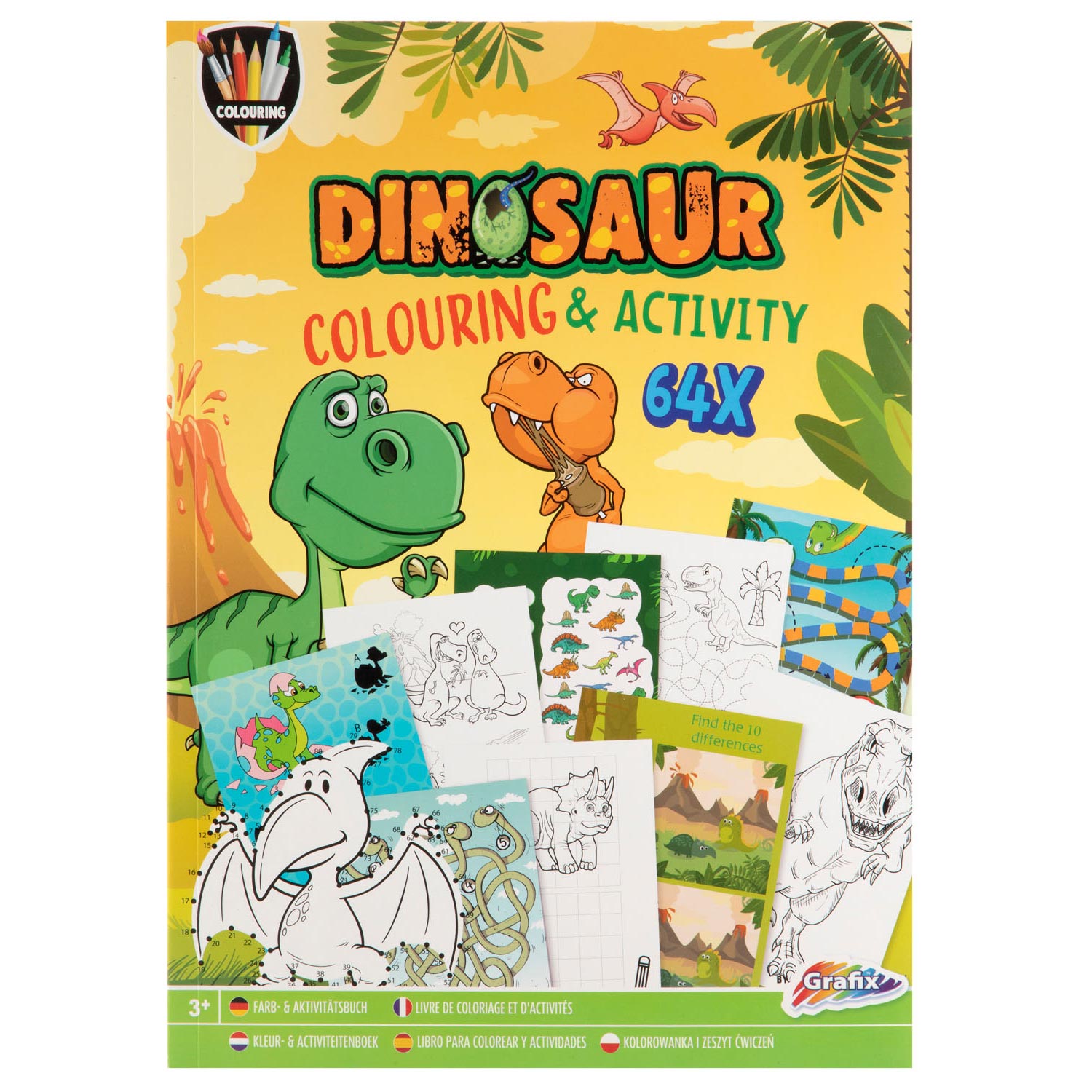 Creatieve knutselgroep kleur- en activiteitenboek dino, 64pag.