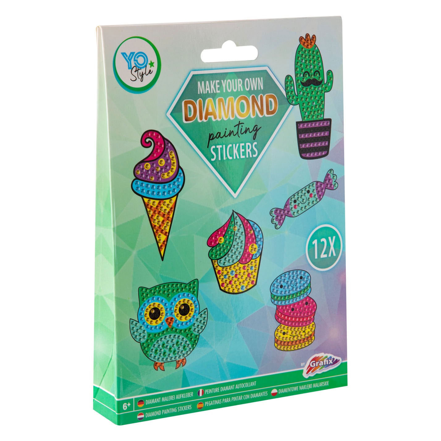 Creatieve ambachtsgroep maak je eigen diamantschilderstickers, 12dlg.