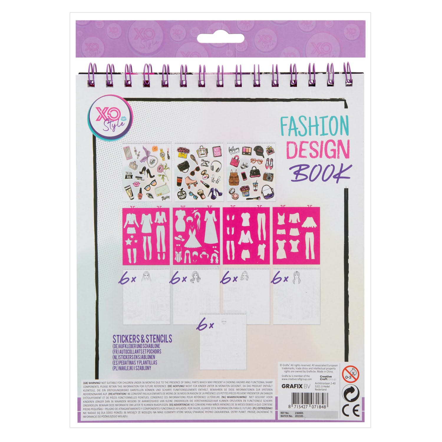 Grafix modeontwerp stickerboek + sjablonen