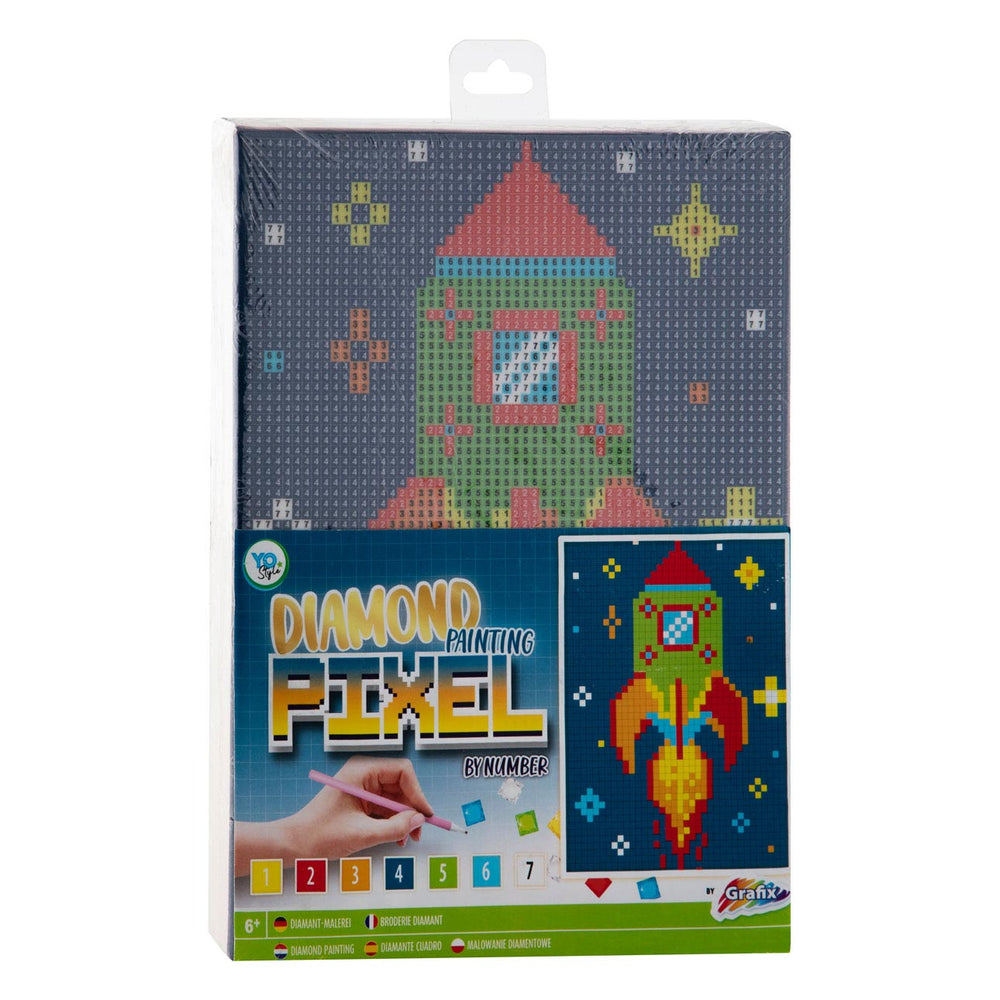 Diamond Painting, Pixel op Nummer Canvas - Raket