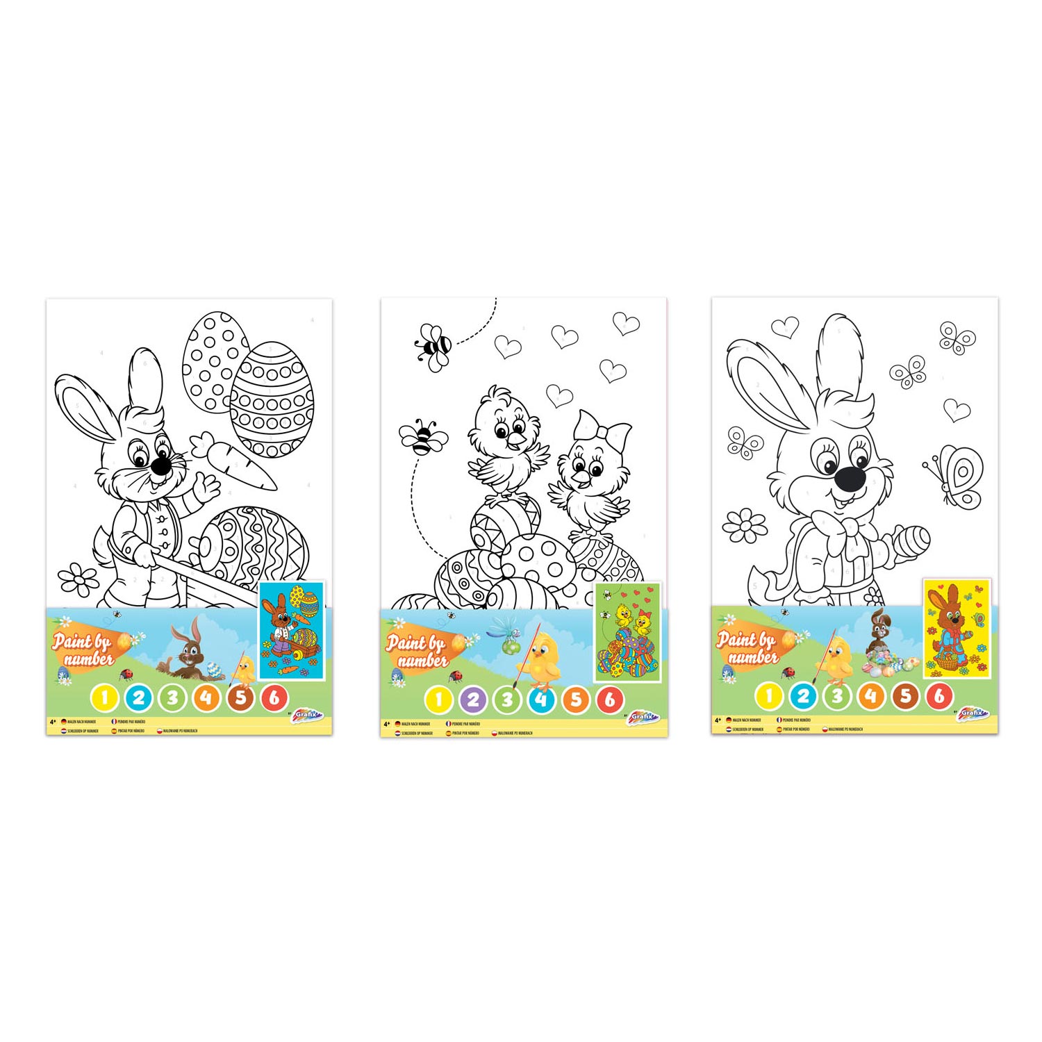 Creatieve ambachtelijke groep canvas schilderen op nummer pasen