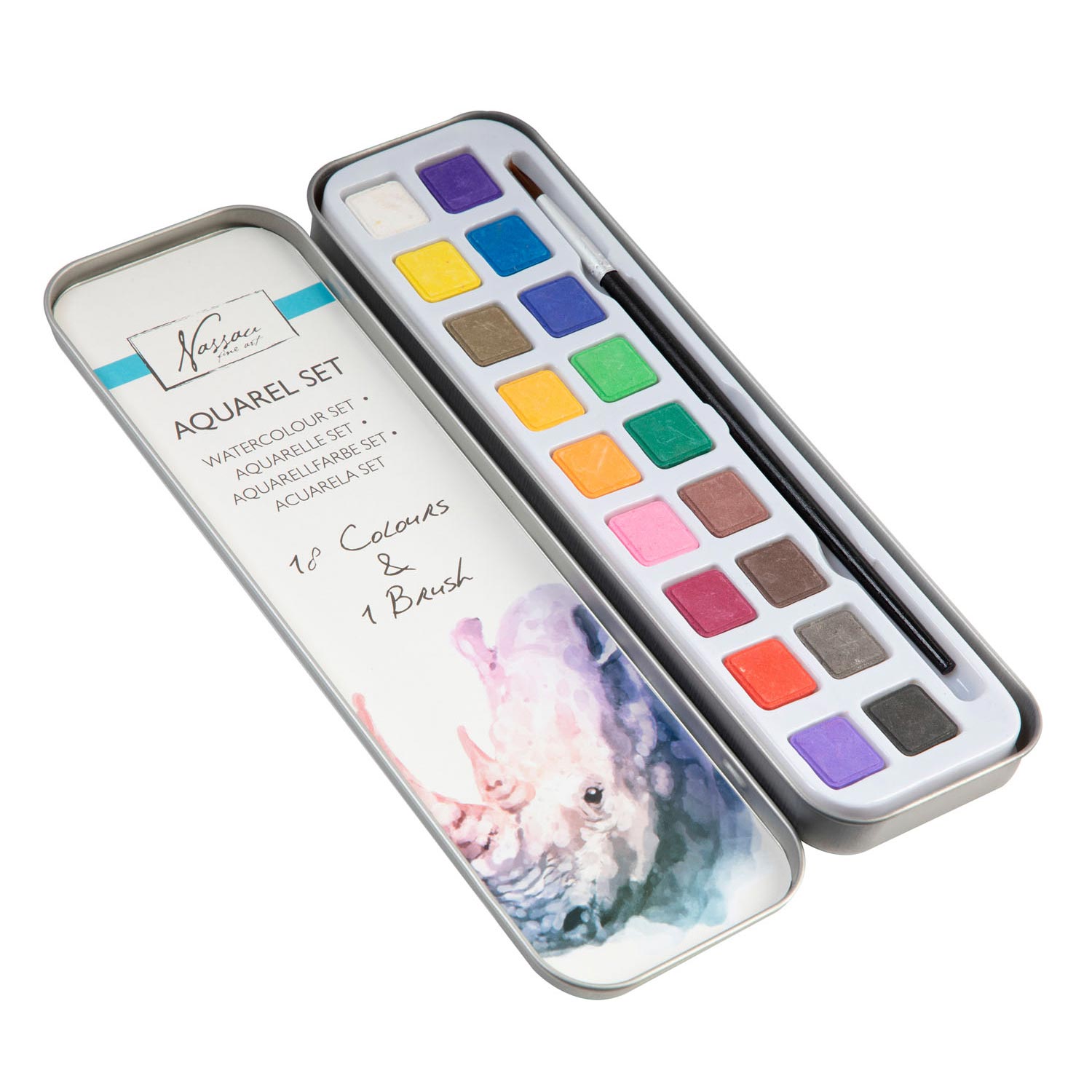 Nassau Aquarelverfset, 18 kleuren