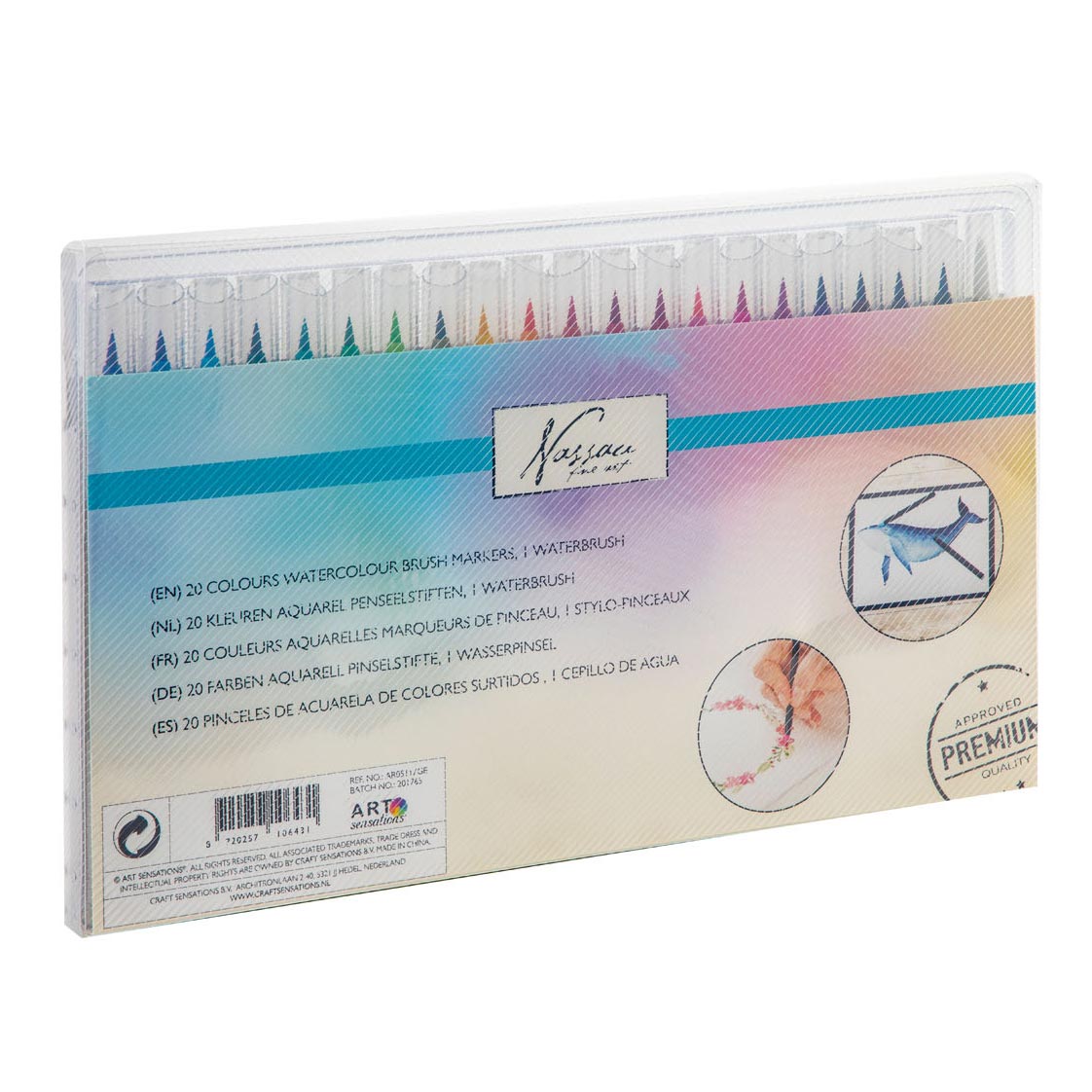 Nassau Aquarelkwast Penseelstiften, 20st.