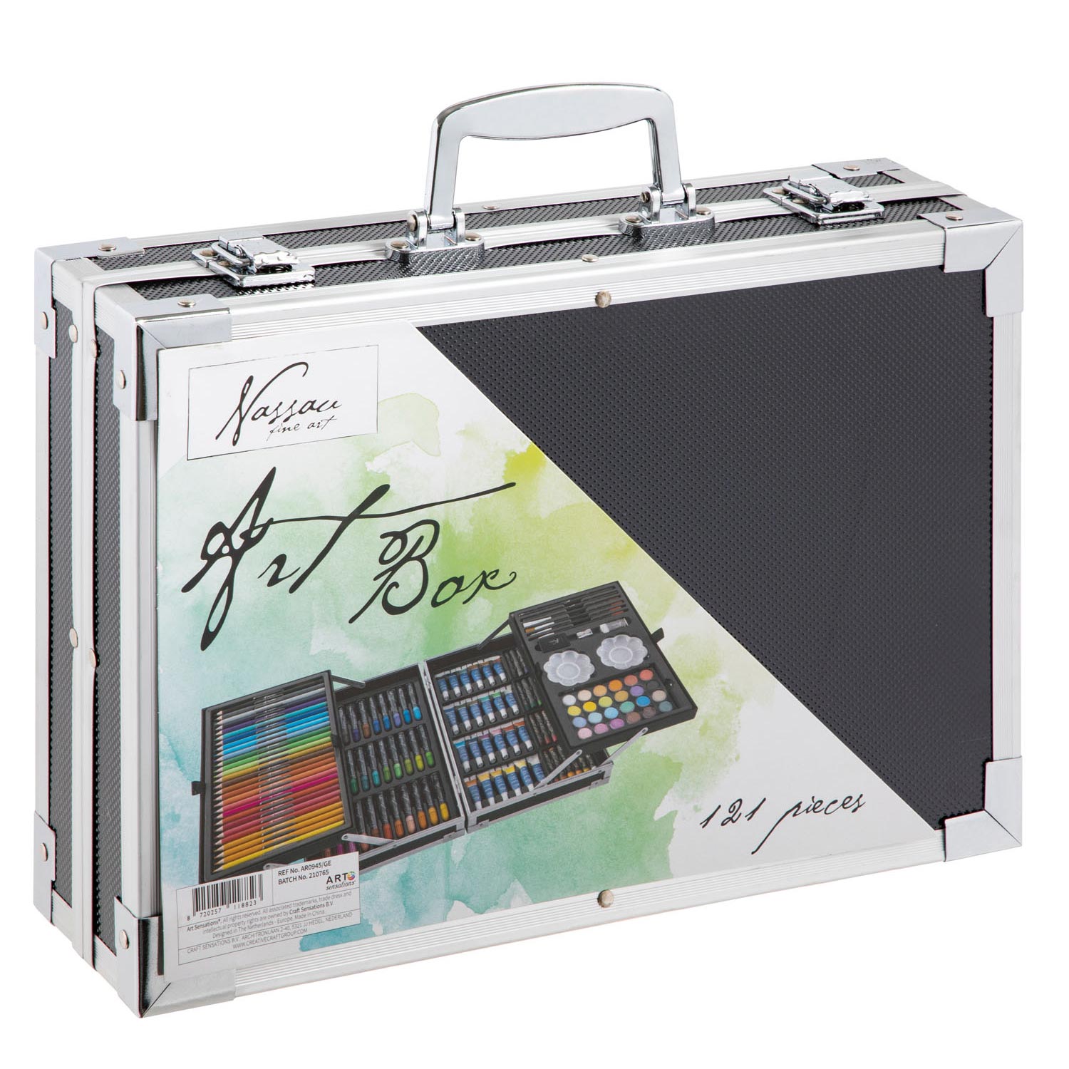 Nassau fine art nassau luxe kunstset creatief in metalen koffer, 121dlg.